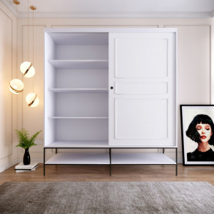 Dulap haine Model Martin, Alb, 190x57x200 cm - Img 3