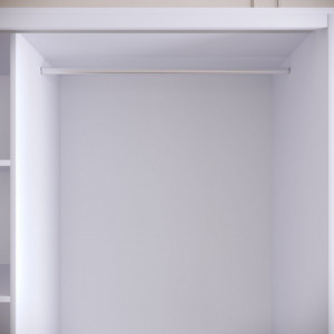 Dulap haine Model Martin, Alb marmorat/Negru/Auriu, 190x57x200 cm - Img 8