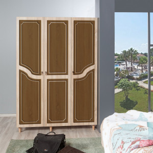 Dulap haine Model Mode-622, Stejar sonoma/Maro, 135x52x192 cm - Img 2