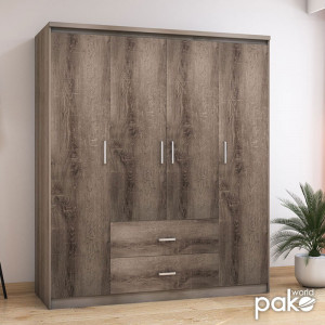 Dulap haine Model Olympus, Stejar/Bej, 159x57x183 cm - Img 3