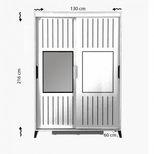 Dulap haine Model Pacific, Alb, 130x60x216 cm - Img 6