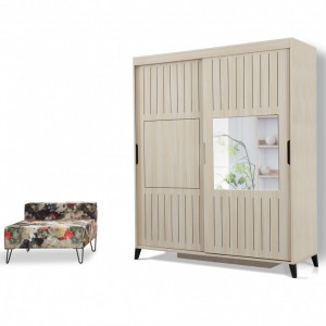 Dulap haine Model Pacific, Bej, 150x60x216 cm - Img 5