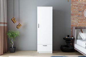 Dulap haine Model Santa, Alb, 60x47.1x187 cm - Img 1