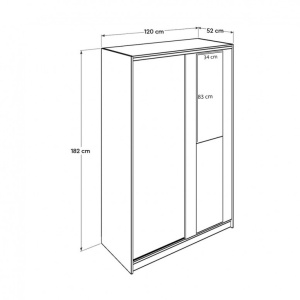 Dulap haine Model SWD-512-SN-2, Stejar sonoma, 120x40x187 cm - Img 9