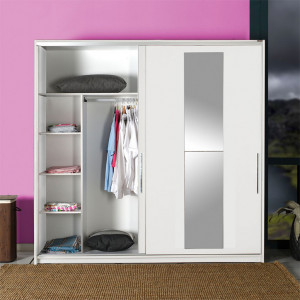 Dulap haine Model SWD-720-BB-3, Alb, 210x60x207 cm - Img 7