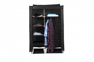 Dulap haine textil Model Bez, Gri , 102x45x146 cm - Img 4