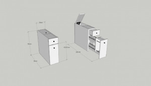 Dulap multifunctional Model Calencia, Stejar, 19x60x55 cm - Img 5