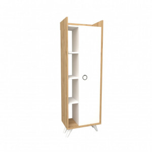 Dulap multifunctional Model Ilgim, Stejar/Alb, 50x31.8x140 cm - Img 3