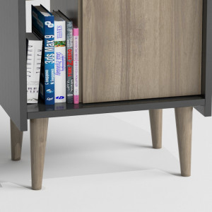 Dulap multifunctional Model Lagomood, Nuc/Antracit, 50x30x140 cm - Img 5