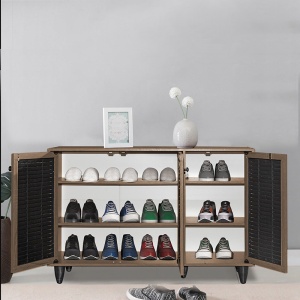 Dulap Pantofi Model Nathalia III, Stejar sonoma / Nuc, 105x35x66 cm - Img 3