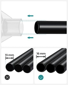 Dulap pentru haine, Songmics, Negru, 170x45x167 cm - Img 4