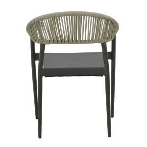 Fotoliu de exterior, Model Elation, culoare antracit, aluminiu si poliratan, 56x62x77 cm - Img 11