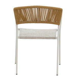 Fotoliu de exterior, Model Glisten, culoare alb si natural, aluminiu si poliratan, 56x62x77 cm - Img 6