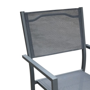 Fotoliu de exterior, Model Moly, culoare antracit, aluminiu si textil, 56,5x61x87,5 cm - Img 3