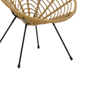 Fotoliu de exterior, Model Naoki, culoare natural si negru, metal si poliratan, 78x74x87 cm - Img 8