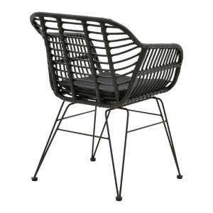 Fotoliu de exterior, Model Naoki, culoare negru, metal si poliratan, 55x58x79 cm - Img 8