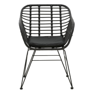Fotoliu de exterior, Model Naoki, culoare negru, metal si poliratan, 55x58x79 cm - Img 10