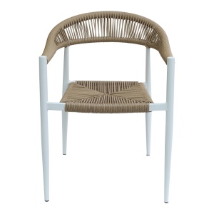 Fotoliu de Gradina Model Fagen, Natural/Alb, 56x60x78 cm - Img 3