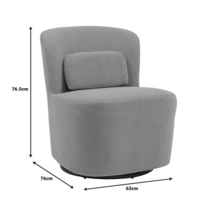 Fotoliu Rotativ Model Swish, Gri/Bej, 63x76x76.5 cm - Img 9