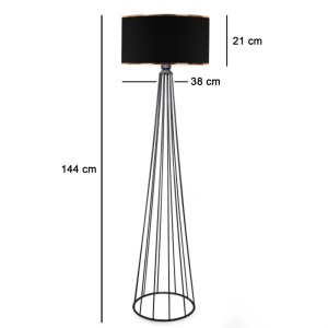 Lampadar Firdo I, negru, 38x121 cm - Img 3