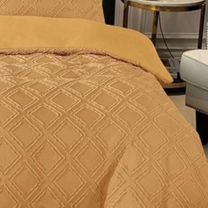 Lenjerie cu Broderie si Insertii Romb Lines Caramiziu 6 Piese (Finet) - Img 2