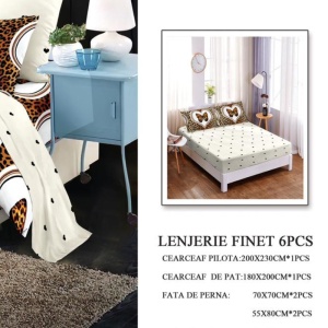 Lenjerie cu Elastic 180x200 cm, Wiley 6 Piese (Finet) - Img 3