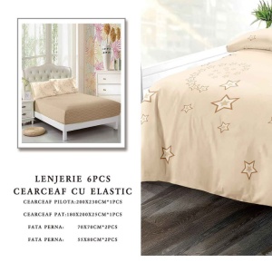 Lenjerie cu Elastic 180x200 cm, Wishful 6 Piese (Finet) - Img 2
