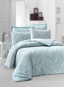 Lenjerie de pat dublu, Bumbac 100% Satinat Model Verano Mint