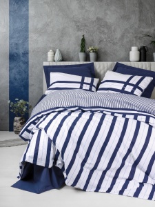 Lenjerie de pat dublu Model Nifty Dark Blue