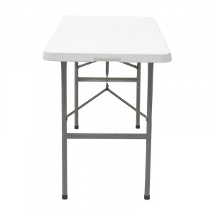 Masa de camping pliabila profesionala Rodeo cu cadru metalic, gri deschis 122x60x74cm - Img 5