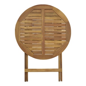 Masă de exterior pliabila, Model Capruva, culoare natural, lemn masiv de salcam, D70x74 cm - Img 6