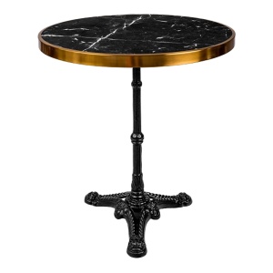 Masa de Gradina Model Andeket, Negru/Auriu, D70x72 cm - Img 1