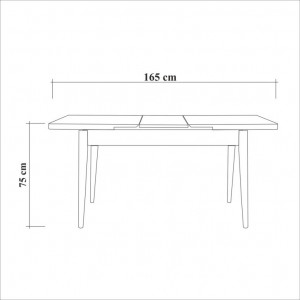 Masa Model Brynlee, 130x80x77 cm, Pin atlantinc Soho - Img 5