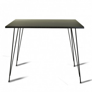 Masa Model Gordon, 90x90x75 cm, Negru/Negru marmorat - Img 5
