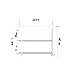 Masuta Auxiliara Model Cordova, 70x76x63 cm, Pin/Negru - Img 10