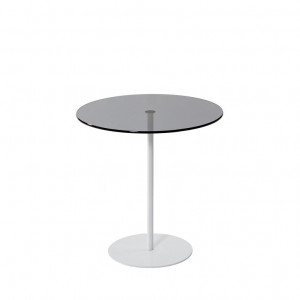 Masuta de Cafea Model Cleo, 50X50X50 cm, Alb/Gri inchis, Blat Sticla securizata - Img 4