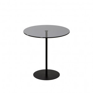 Masuta de Cafea Model Cleo, 50X50X50 cm, Negru/Gri inchis, Blat Sticla securizata - Img 3