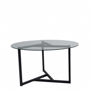 Masuta de Cafea Model Davila, 75x75x42 cm, Transparent/Negru, Blat Sticla securizata - Img 6