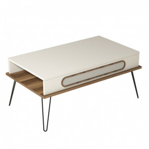Masuta de Cafea Model Donovan, 105x56x45.8 cm, Crem - Img 3