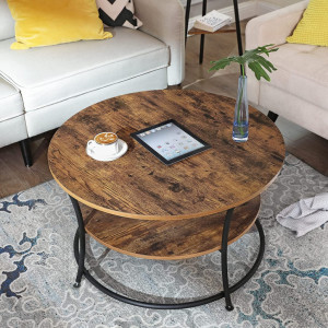 Masuta de Cafea Model Emely, 80x80x45 cm, Maro Rustic - Img 6