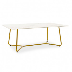 Masuta de Cafea Model Good, 120x80x45 cm, Marmorat/Auriu - Img 1