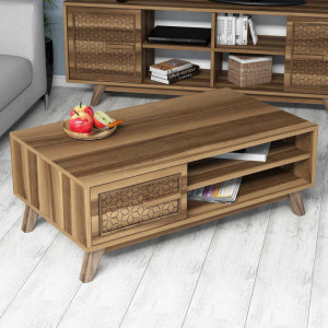 Masuta de Cafea Model Hart, 105x60x38.2 cm, Nuc - Img 3