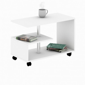 Masuta de Cafea Model Hartman, 80x40x52.5 cm, Alb - Img 3