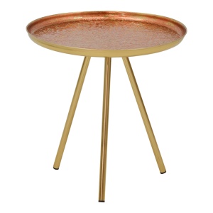 Masuta de Cafea Model Jacksie, Auriu/Bronz, D46x48 cm - Img 1