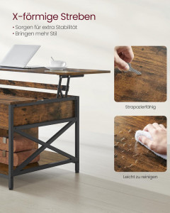Masuta de Cafea Model Kyra, 120×59.9×49.4 cm, Maro/Negru - Img 6