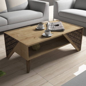 Masuta de Cafea Model Meyers, 105x40x58 cm, Stejar - Img 3