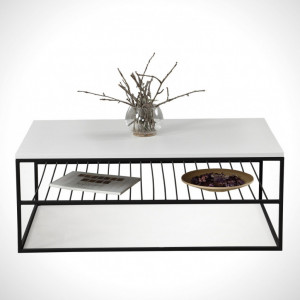 Masuta de Cafea Model Molina, 95x55x43 cm, Alb - Img 2