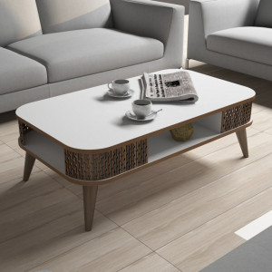 Masuta de Cafea Model Schroeder, 105x60x34.6 cm, Alb - Img 3