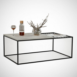 Masuta de Cafea Model Sloan, 95x55x43 cm, Stejar deschis/Negru