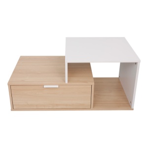 Masuta de Cafea Model Vople, Natur/Alb, 90x50x40 cm - Img 3